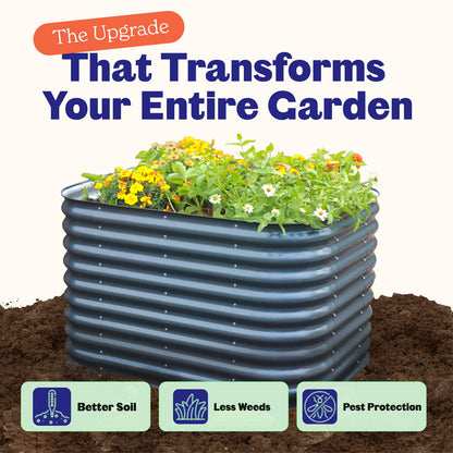 4-Pack Large Modular Metal Raised Garden Bed - 15 Tall