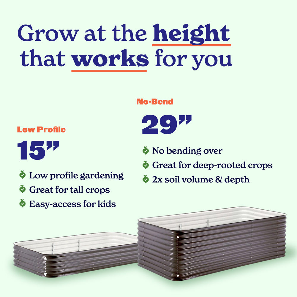 4-Pack Small Modular Metal Raised Garden Bed - 29 Tall