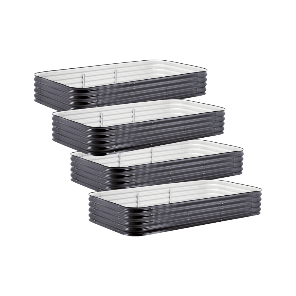 4-Pack Large Modular Metal Raised Garden Bed - 15 Tall