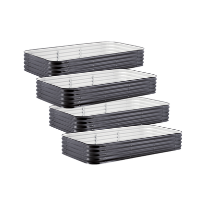 4-Pack Large Modular Metal Raised Garden Bed - 15 Tall