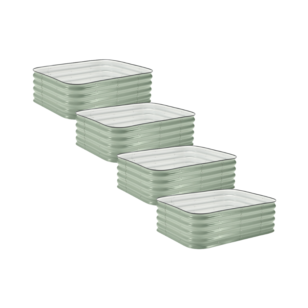 4-Pack Small Modular Metal Raised Garden Bed - 15 Tall