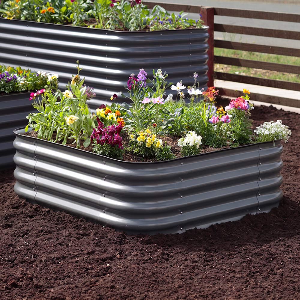 4-Pack Small Modular Metal Raised Garden Bed - 15 Tall