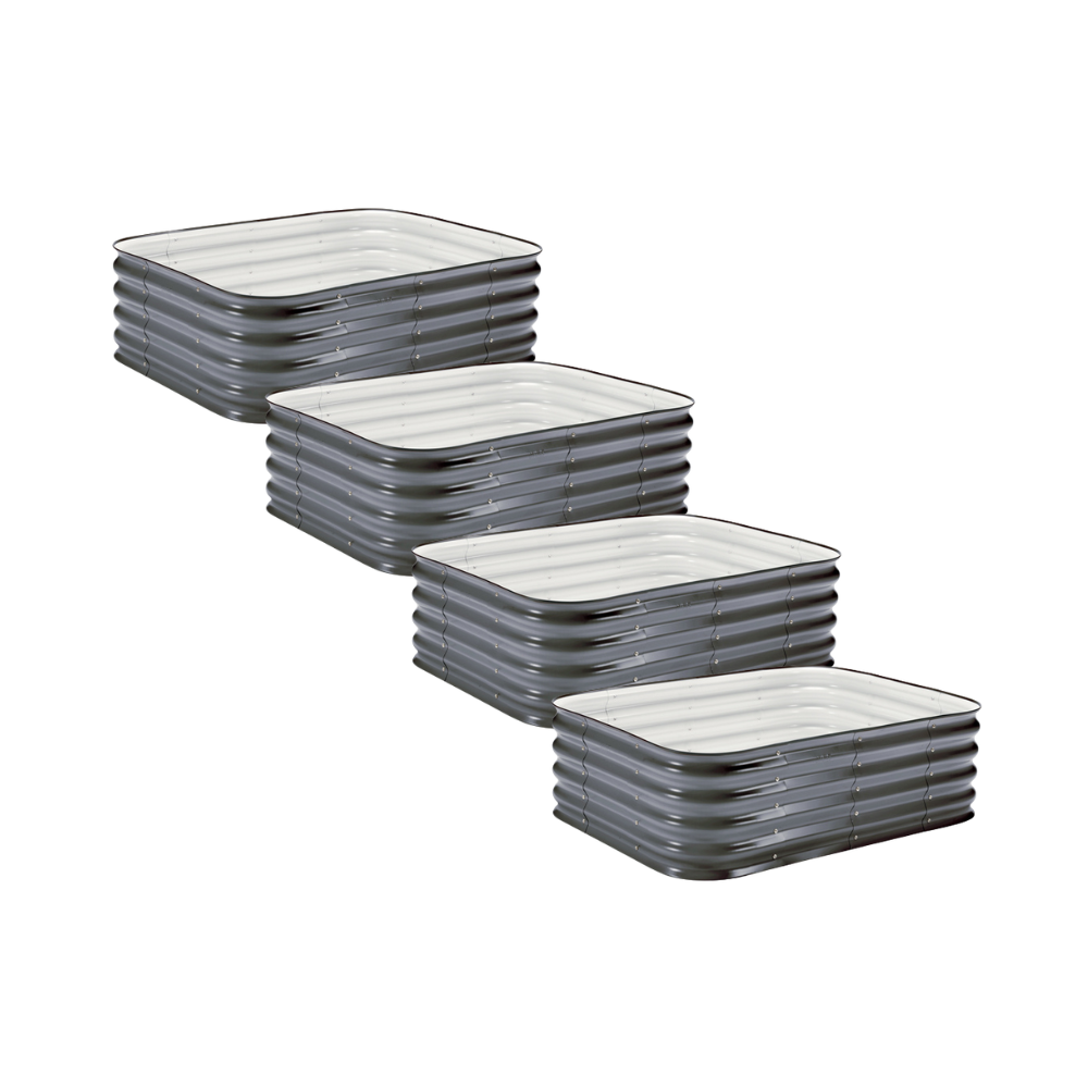 4-Pack Small Modular Metal Raised Garden Bed - 15 Tall